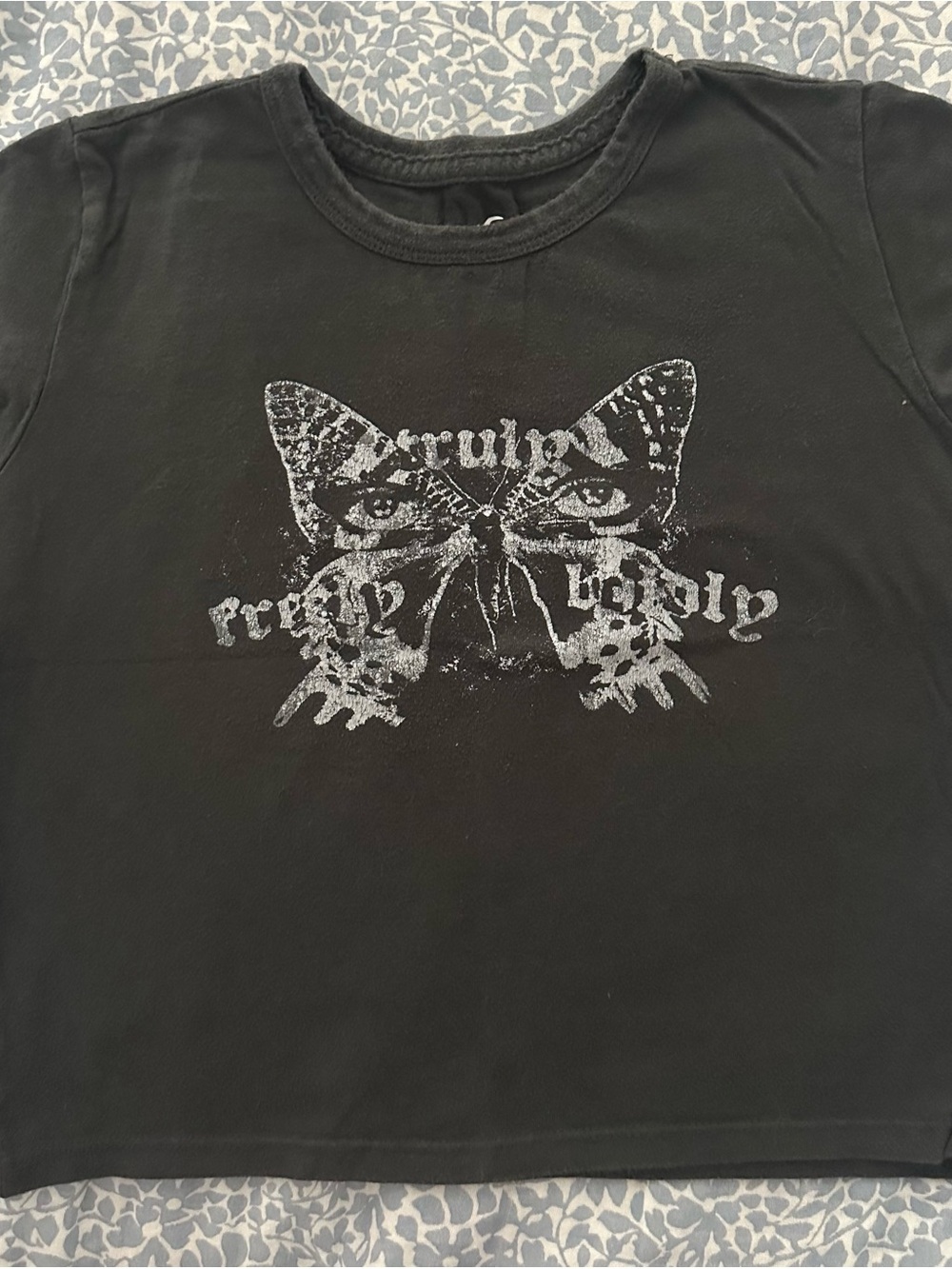 Hollister Black Graphic Butterfly Tee
